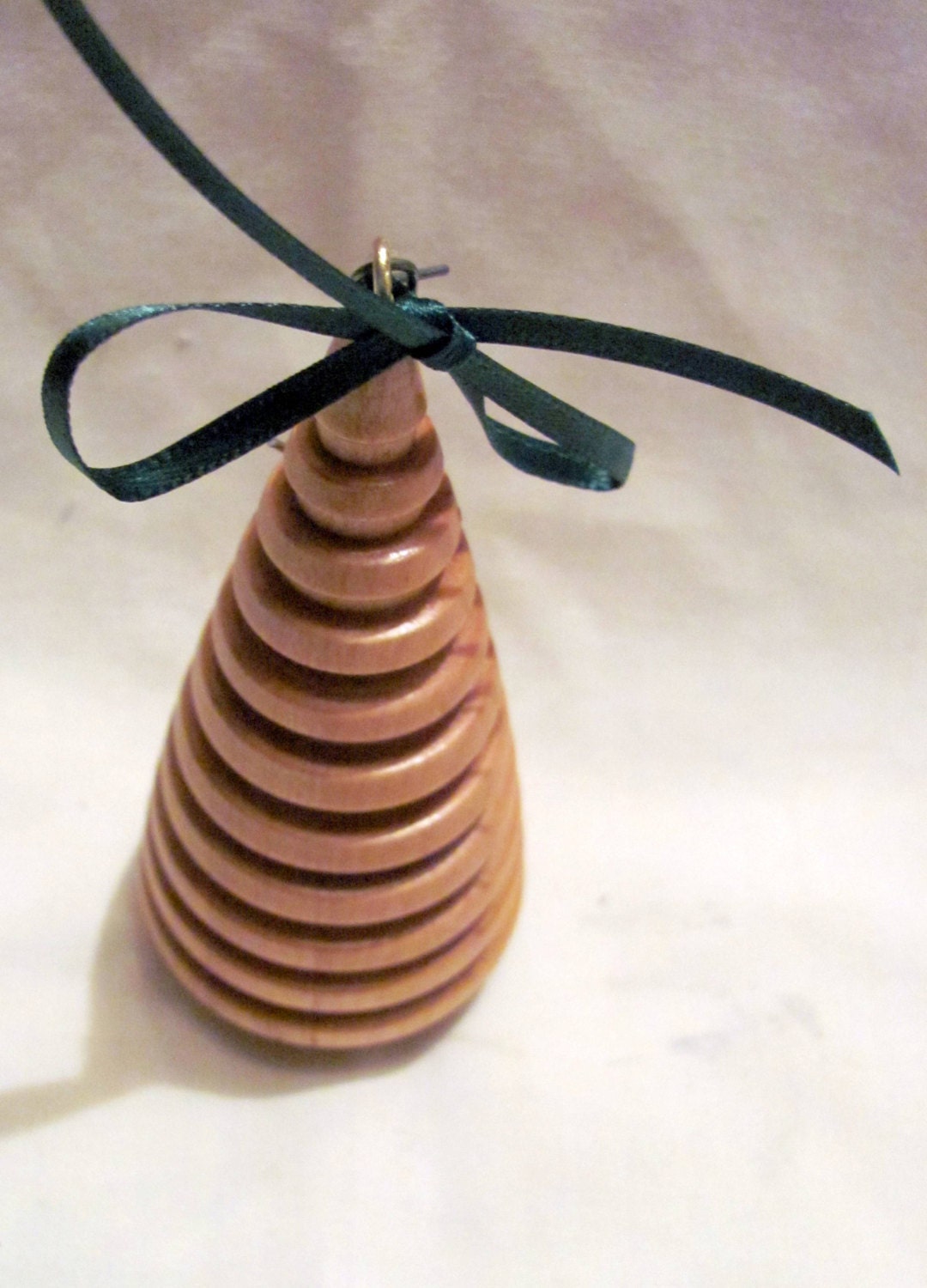 Lathe turned Maple Wood Christmas Tree Ornament