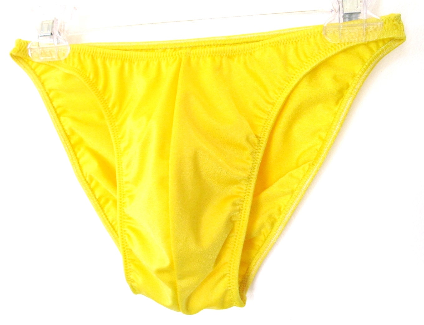 Men's yellow lycra posing suit briefs