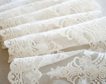 SALE Ivory Lace Fabric Trim, Vintage Lace Trim, Luxury Lace Trim ,Ivory Lace Veil and Dress