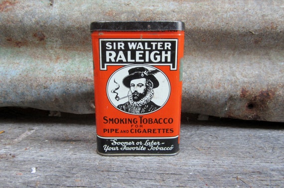 Vintage sir walter raleigh tobacco tin by theoldtimejunkshop
