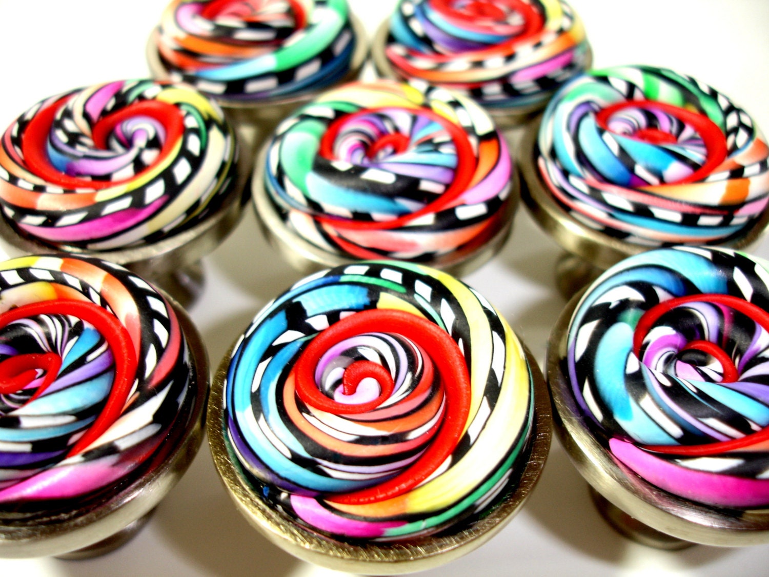 Set of 8 Bright Whimsical Knobs by Outrageous Knobs