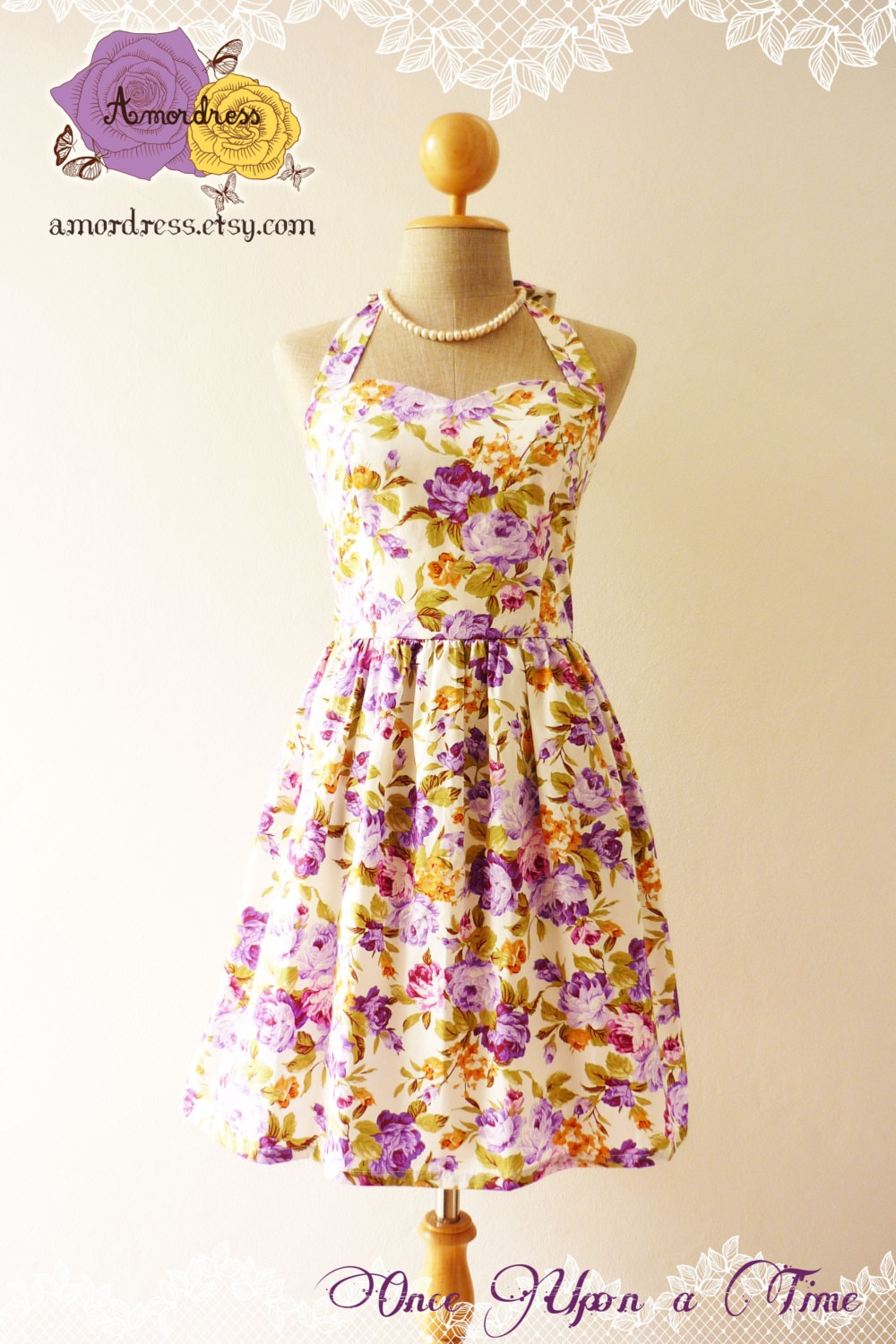 Floral Bridesmaid Dress Summer Dress Party Dress by Amordress