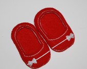 18" Doll Shoes White Bow Bands on Christmas Red Felt Easy Slip On Ballet Flats Doll Shoes fit 18" Dolls like American Girl Il_170x135