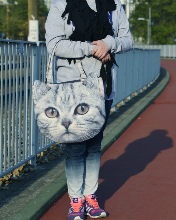 white cat purse