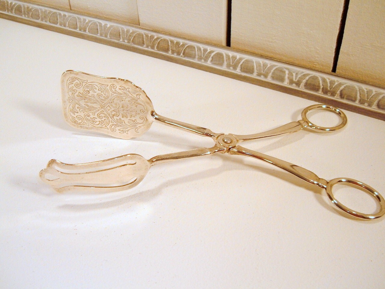 Silver Cake Tongs Serving Tongs Vintage Silver Wedding