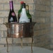 Vintage Copper Pot with Brass Curved Legs and Handles White Copper Standing Cute Feet Bucket Kettle French Kitchen Style