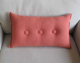 coral-terra cotta-melon cotton 11 x 19 lumbar pillow