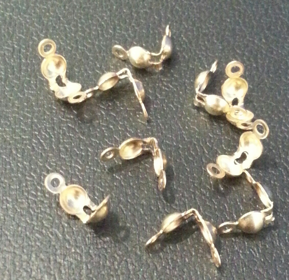 Gold Filled Clamshell Bead Tips with 2 Loop 14 kt gold filled from