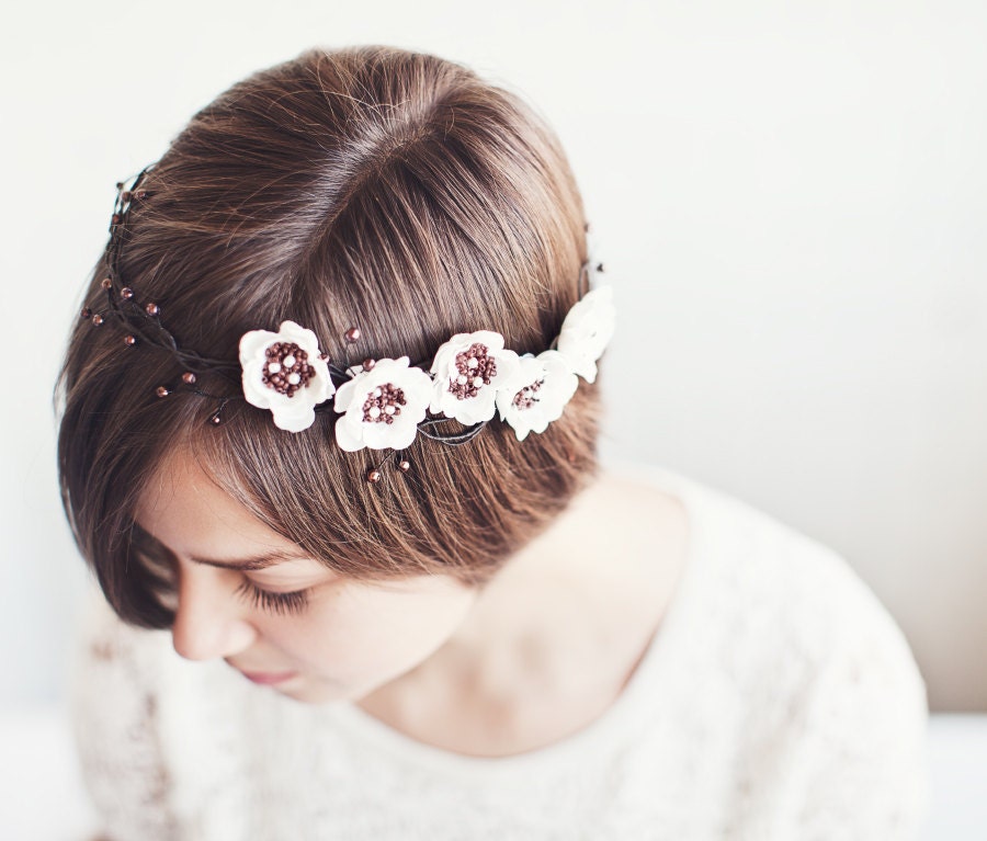 75_Rustic wedding Hair accessories Rustic hair piece by ArsiArt