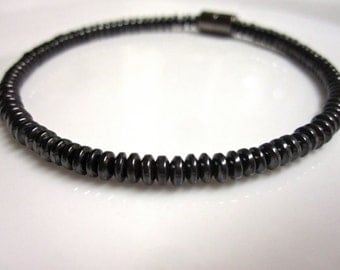 Magnetic Hematite Bracelet Unisex Domed Magnetic Bracelet, Anklet, Necklace, or Pet Collar