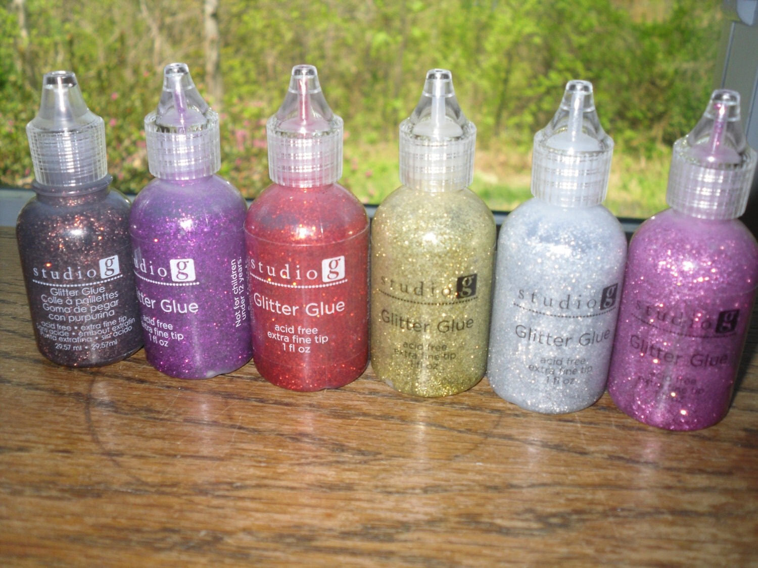 Set of 6 New Studio G Glitter Glue 1 fl oz Bottles by EllieAnnes