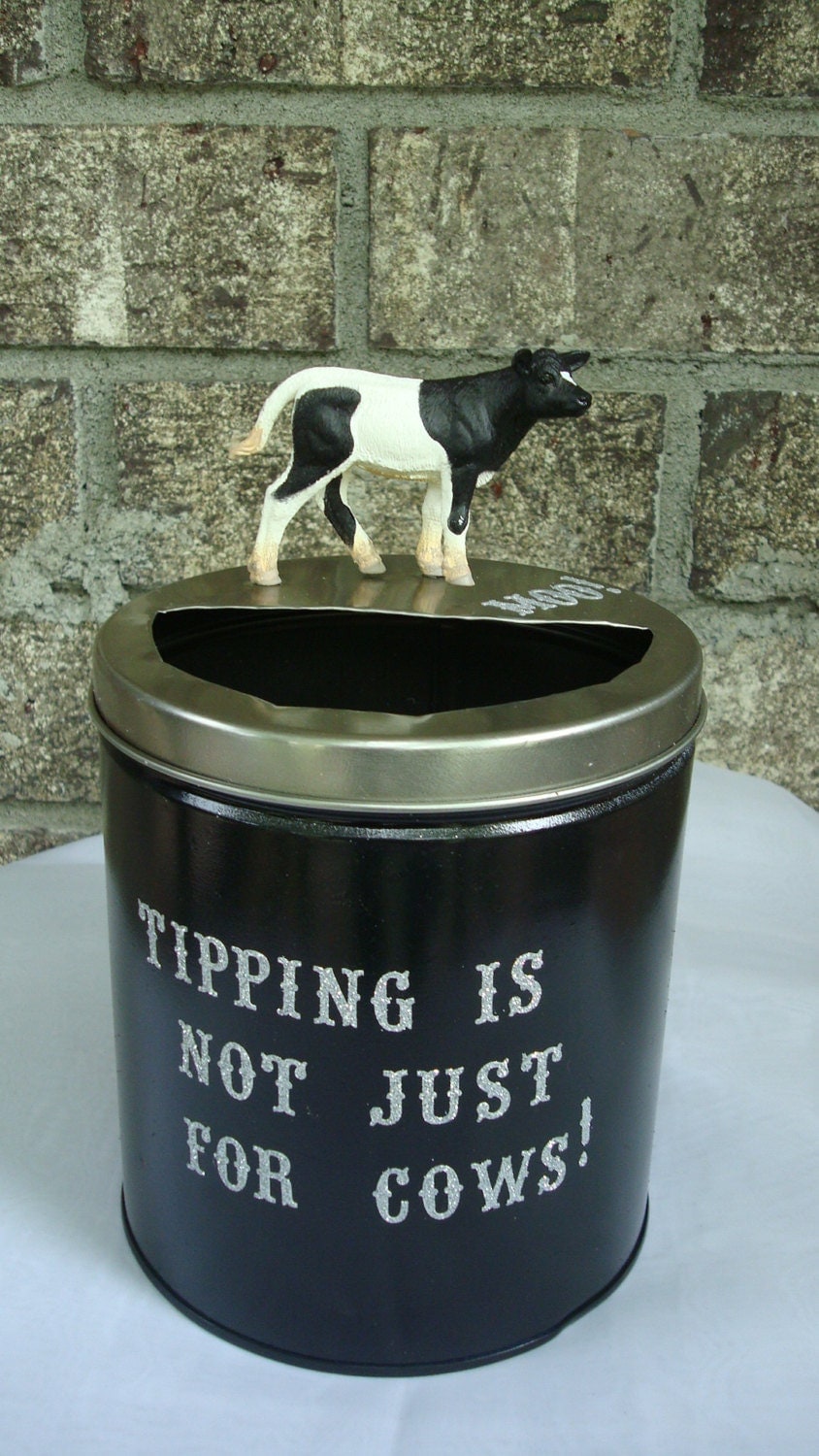 Tip Jar Tipping is Not Only For Cows. Eye-catching tip jars