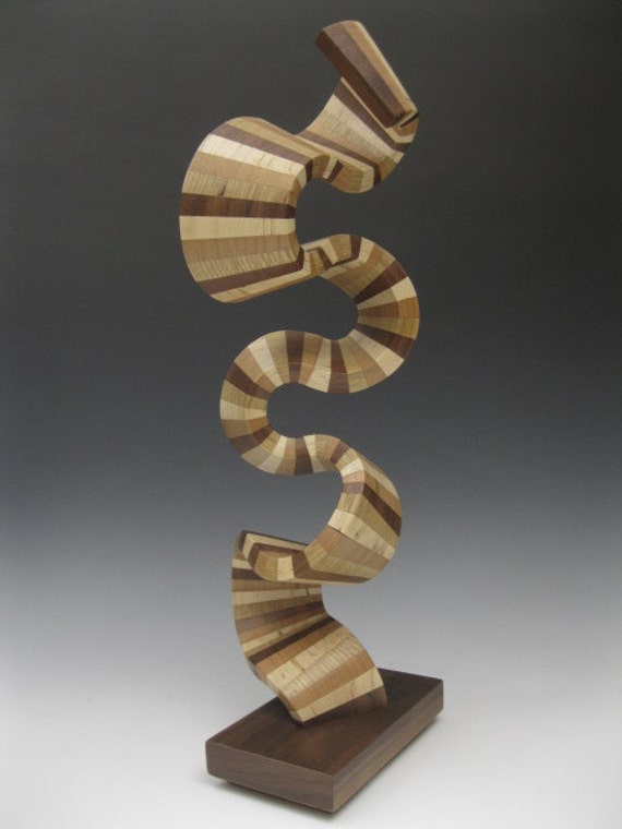 Modern wood abstract sculpture by SteveFrank71 on Etsy