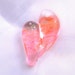 Heart Necklace Glass Jewelry Pendant Lampwork Hand Blown Boro Heart SRA Pink Gold Twist heart boro pendent