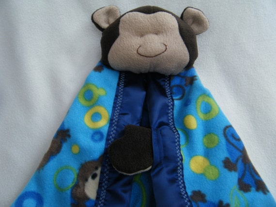 Cute Monkey Security Blanket - Blanket Buddie - HANDMADE BY ME