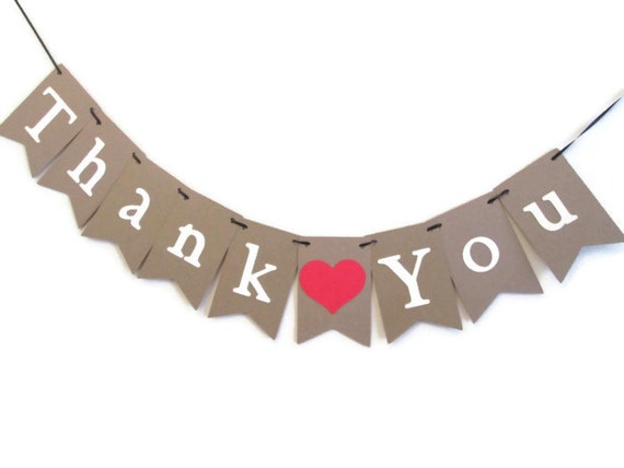 Kraft Pennant Thank You Banner Wedding by MoosesCreations on Etsy