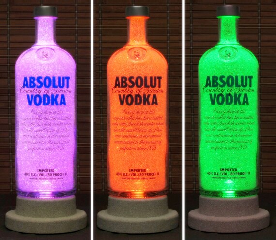 Items similar to Absolut Vodka Color Changing LED Bottle Lamp Remote ...