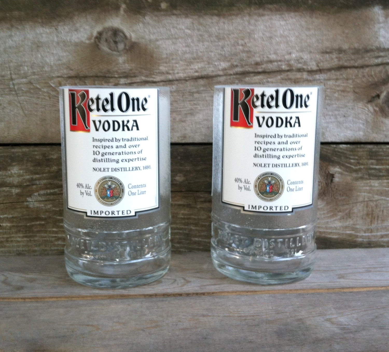 Kettle One Vodka RePurposed as 16 oz TumblersSet of 2