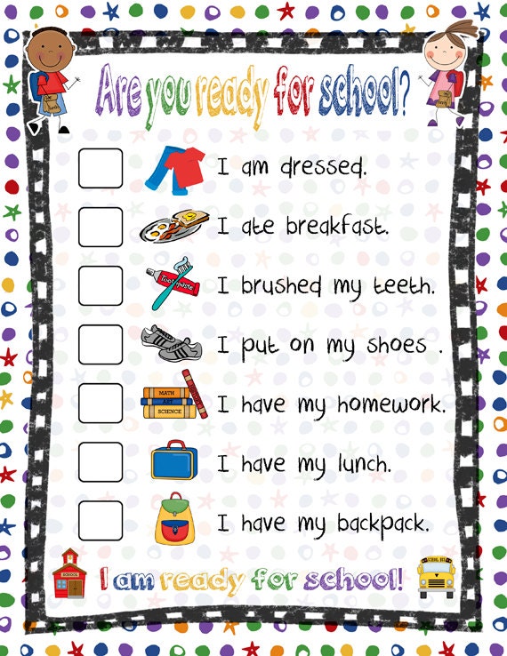 Ready For School Checklist Refrigerator By SMALLMOMENTSdesigns