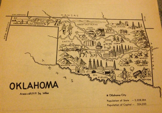 oklahoma map coloring pages - photo #12