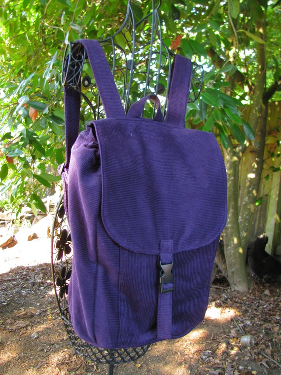 Large backpack Purple corduroy