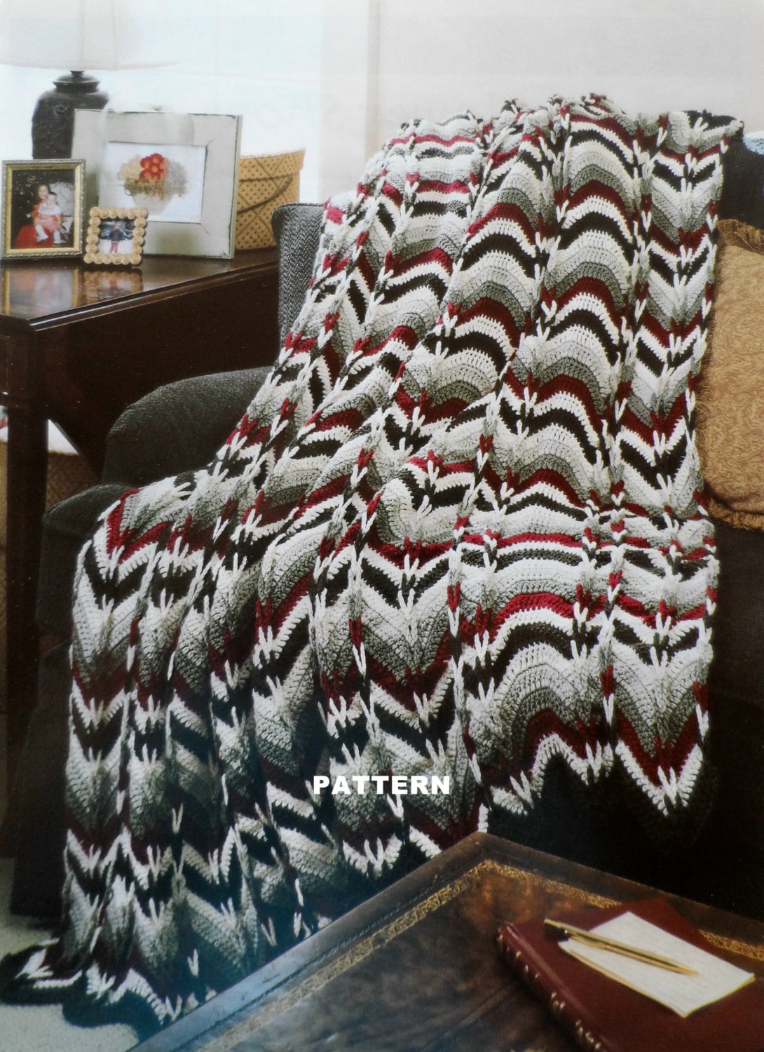 Crochet Afghan Pattern NAVAJO BARGELLO