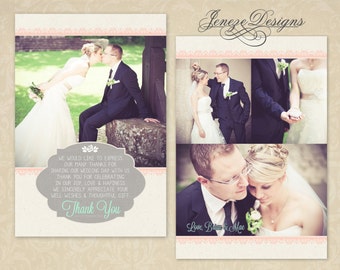 Printable Wedding Thank You Card - Photo Thank you card - Wedding Thanks - Wedding Day