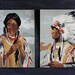 Paint By Number "American Indians" Set of Two Paintings, Beautifully Done!
