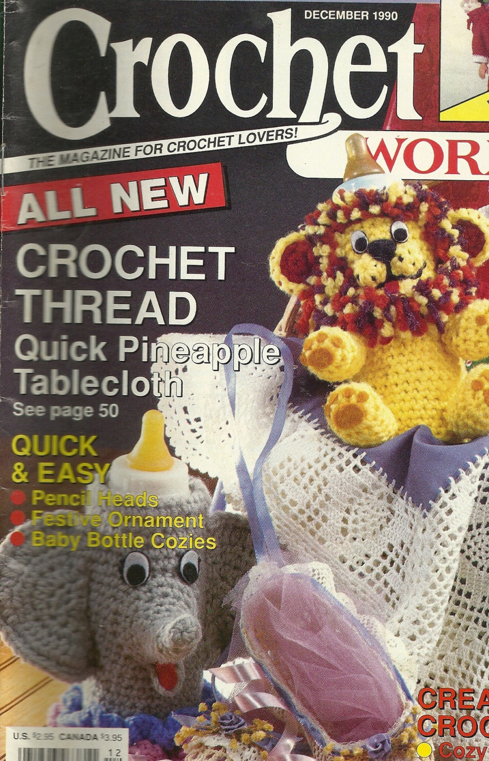 Crochet World magazine December 1990 Crochet patterns.