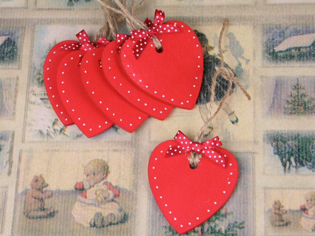 Wooden Hearts Handmade Decorations, Lazercut, Craft, Christmas, 6 Pack, 6cm