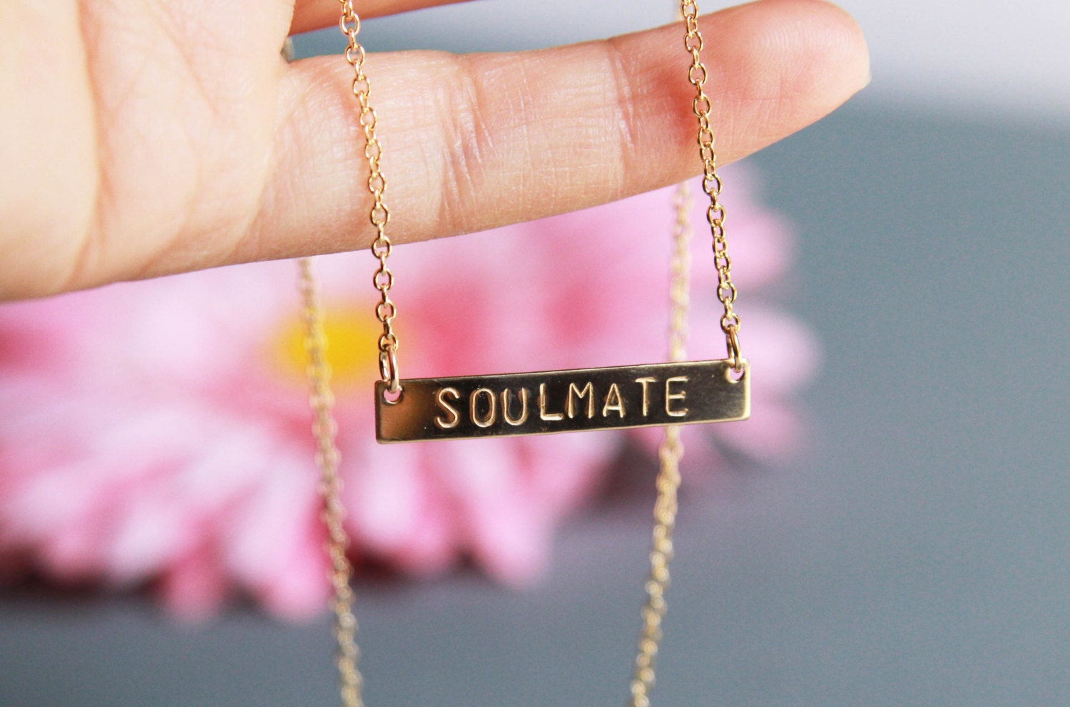 Gold initial bar necklace gold bar initial necklace gold bar