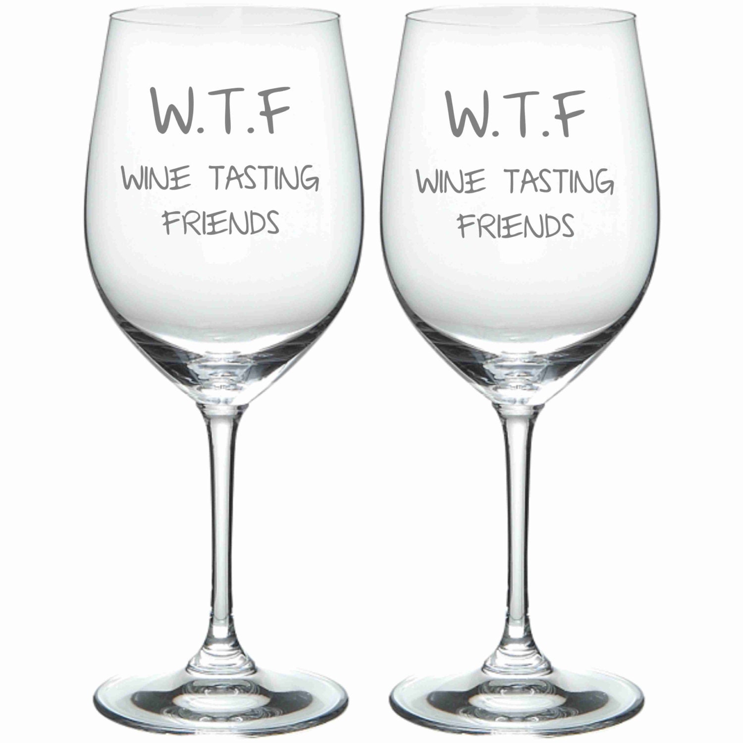Download Etched WTF Wine Tasting Friends Funny Glass Choose from