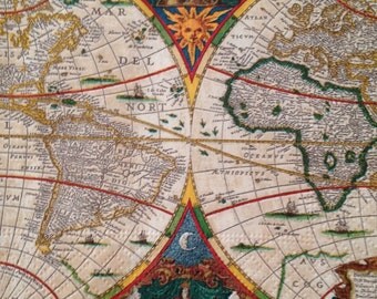3 Old world map paper napkins for decoupage