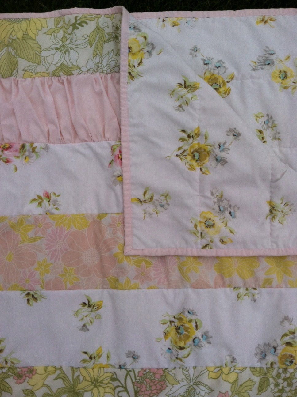 pink shabby chic baby quilt vintage linens pink shabby chic baby quilt vintage linens