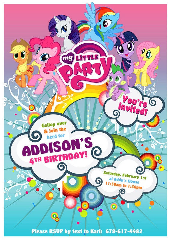 My Little Pony Birthday Invitations Free Print 5