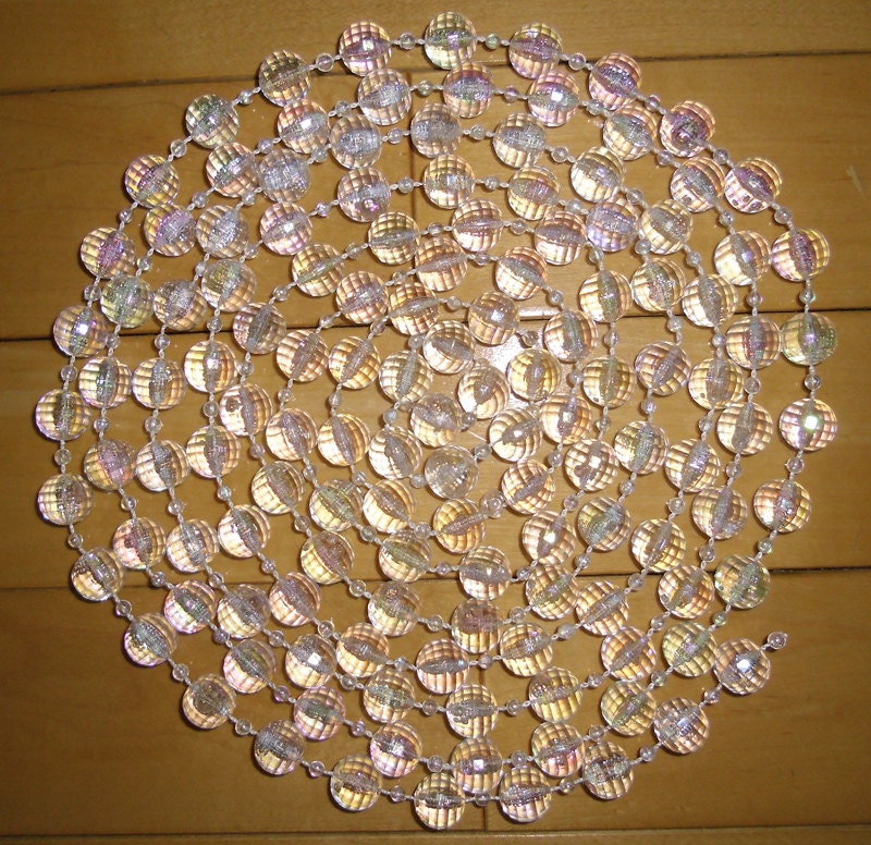 bead garland clear irridescent faceted plastic bead garland bead garland clear irridescent faceted plastic bead garland