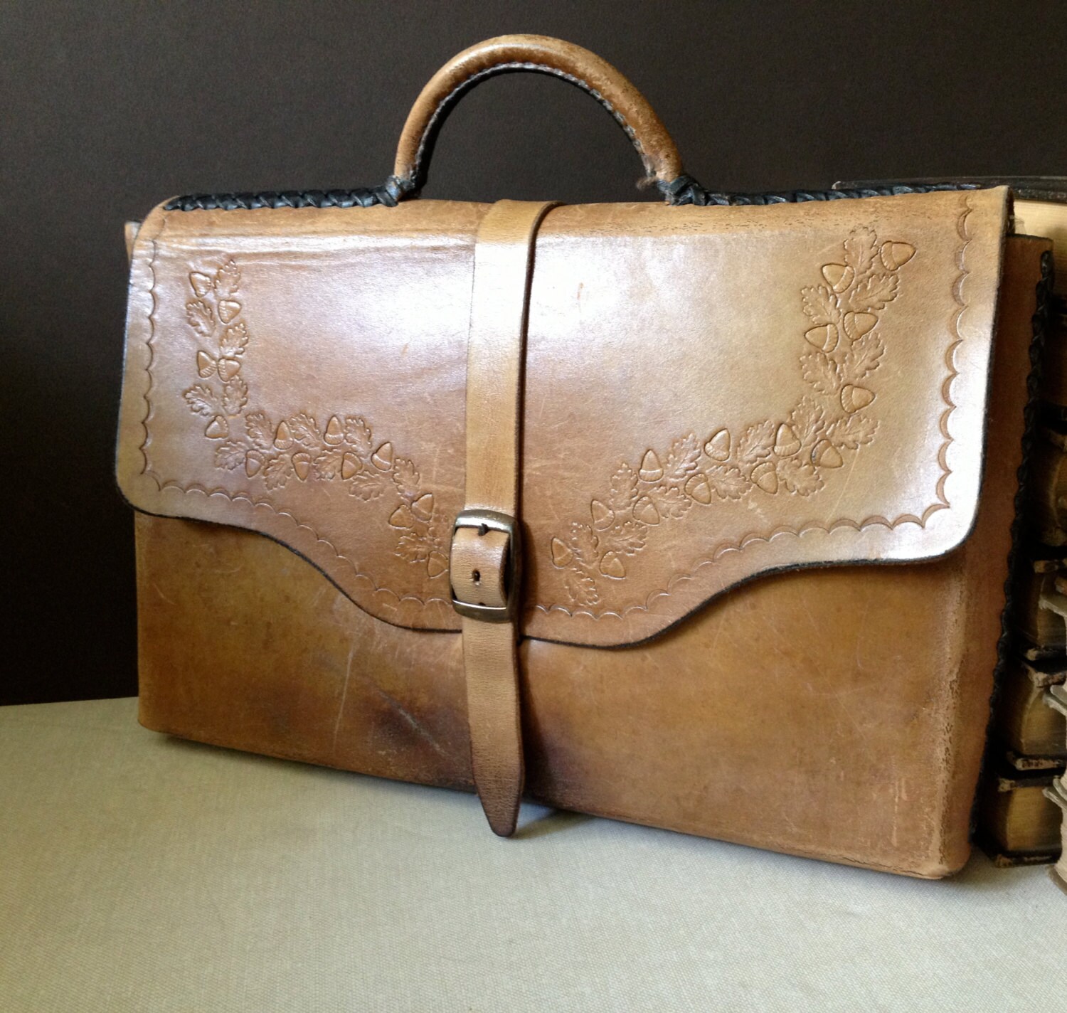 distressed briefcase