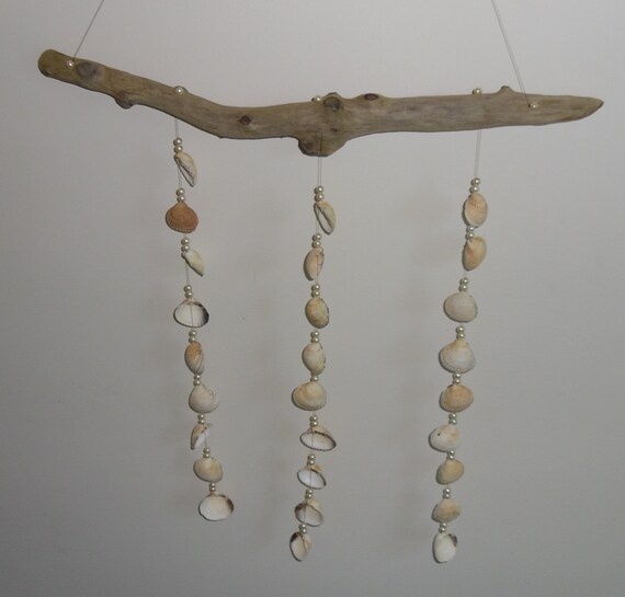 Items similar to Driftwood and Cockle shell wall hanging / Mobile on Etsy
