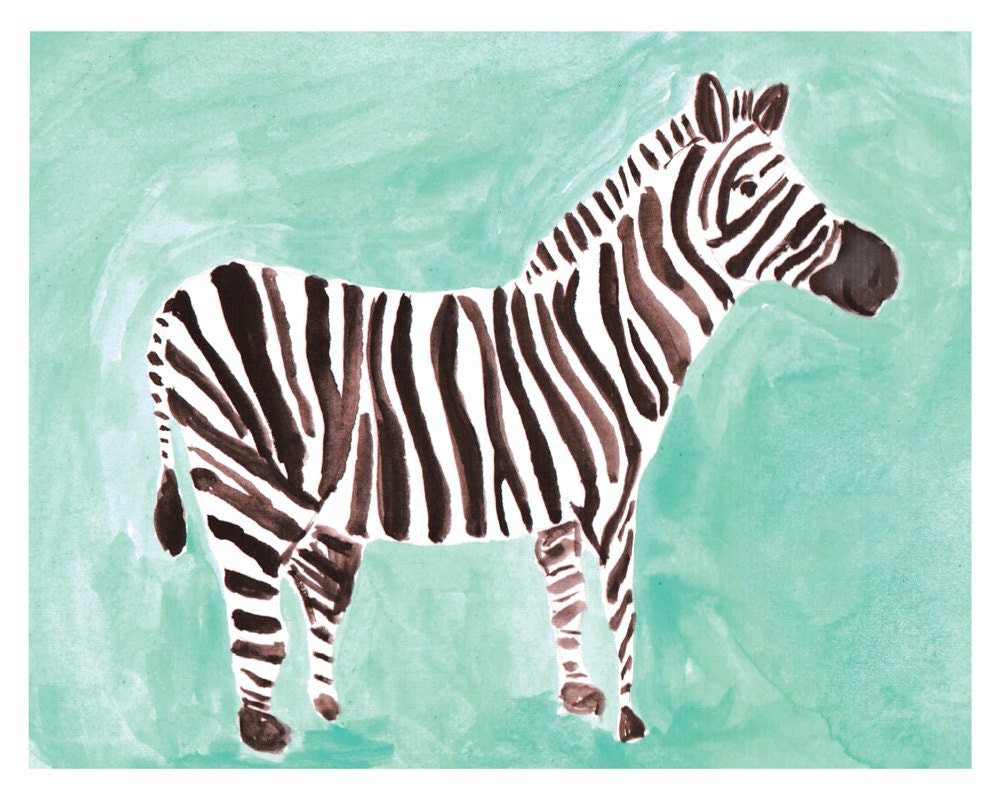 Zebra Art Print by LeveretPaperie on Etsy