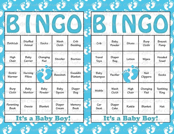 bingo baby 60 cards shower by Cards Shower Printable Bingo Party 60 Baby