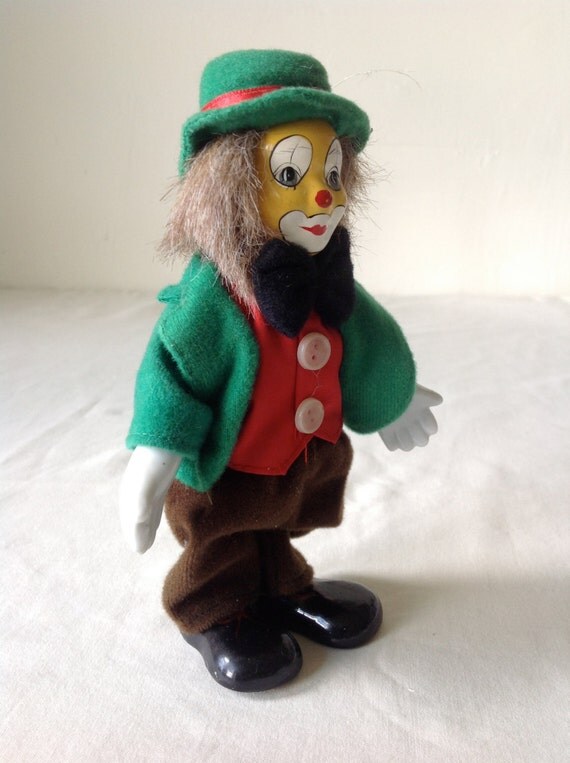 Vintage Poseable Porcelain Hobo Clown Doll 7