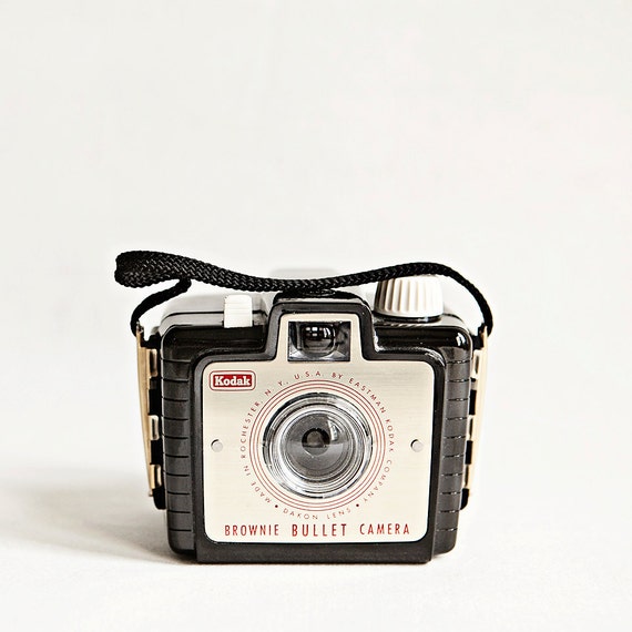 Vintage Kodak Brownie Bullet Camera Photograph brown gold