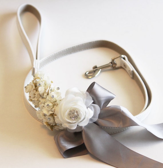 Silver wedding dog Leash Wedding accessory High quality