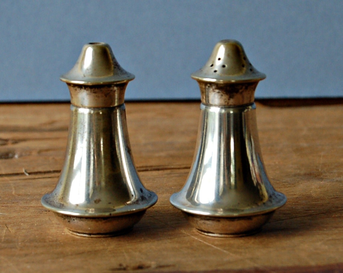 vintage silver plated salt and pepper shakers Vintage serving Tableware Haute Juice