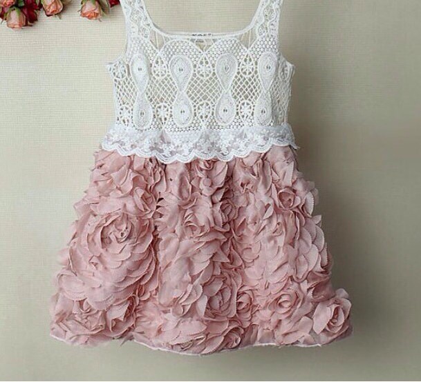 shabby chic rosette dress lace dress girls rosette dress shabby chic rosette dress lace dress girls rosette dress