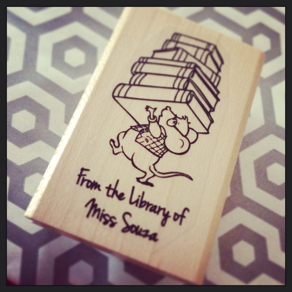 From the Library of Stamp Teacher Stamp Book Stamp Wood