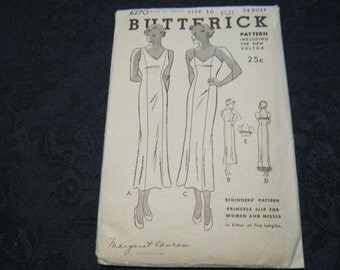 1920s dress pattern, Butterick princess slip dress