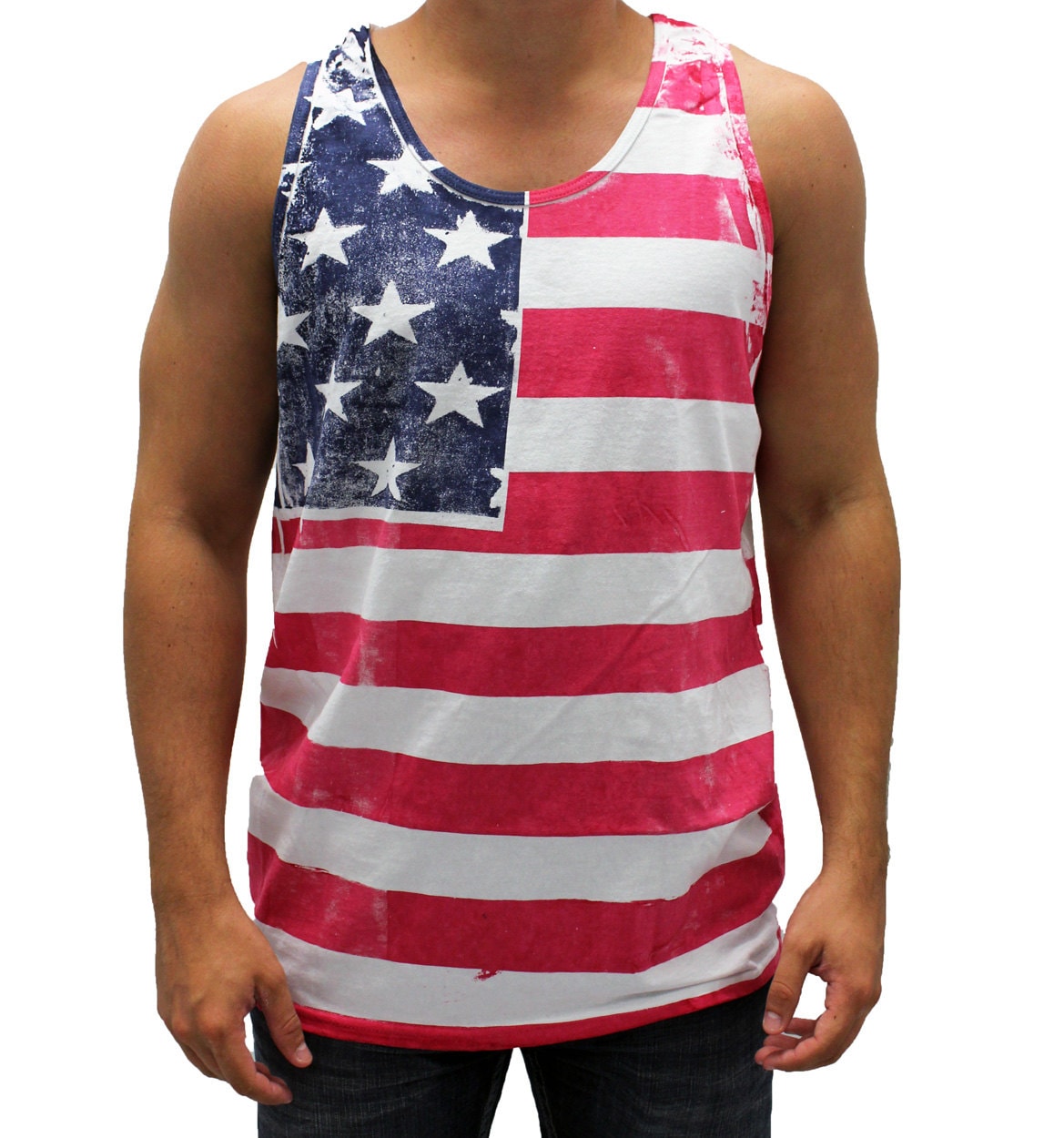 Hand Painted American Flag Tank Top