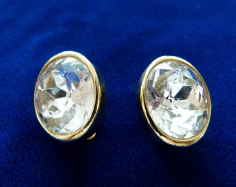 From the Seventies large RHINESTONE EARRINGS
