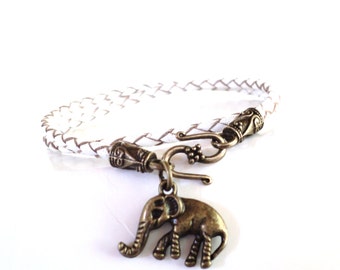 Elephant Leather Wrap Bracelet Black Friday Cyber Monday Sale Unique Yoga Jewelry Gift For Her Christmas Stocking Stuffer Under 50 Item S97